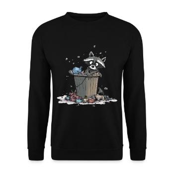 Anti Littering No Environment Recycle - Unisex Pullover - Schwarz - Vorne - Alina (178cm) & Michal (187cm)
