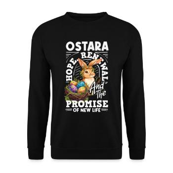 Easter Eostre Pagan Spring - Unisex Sweatshirt - black - Front - Alina (178cm) & Michal (187cm)