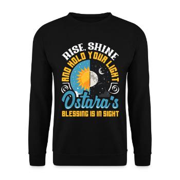 Easter Eostre Pagan Spring - Unisex Sweatshirt - black - Front - Alina (178cm) & Michal (187cm)