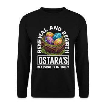 Easter Eostre Pagan Spring - Unisex Sweatshirt - black - Front - Alina (178cm) & Michal (187cm)