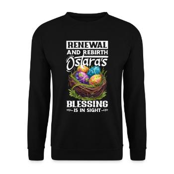 Easter Eostre Pagan Spring - Unisex Sweatshirt - black - Front - Alina (178cm) & Michal (187cm)