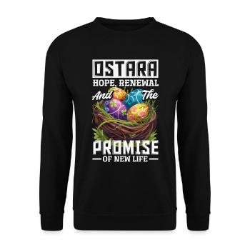 Easter Eostre Pagan Spring - Unisex Sweatshirt - black - Front - Alina (178cm) & Michal (187cm)