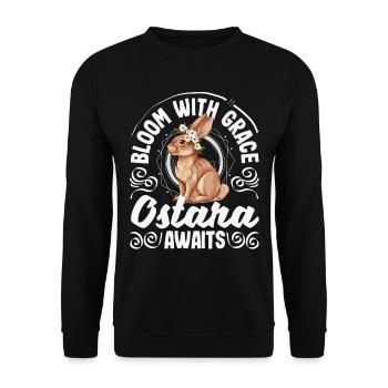 Easter Eostre Pagan Spring - Unisex Sweatshirt - black - Front - Alina (178cm) & Michal (187cm)