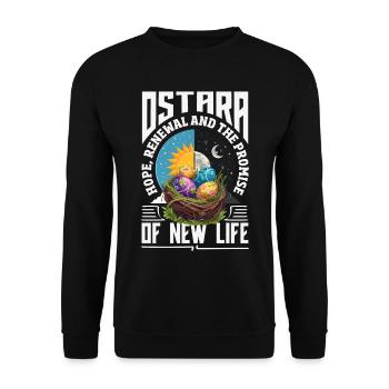 Easter Eostre Pagan Spring - Unisex Sweatshirt - black - Front - Alina (178cm) & Michal (187cm)
