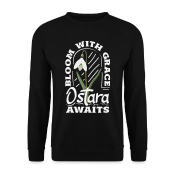 Easter Eostre Pagan Spring - Unisex Sweatshirt - black - Front - Alina (178cm) & Michal (187cm)