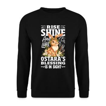 Easter Eostre Pagan Spring - Unisex Sweatshirt - black - Front - Alina (178cm) & Michal (187cm)