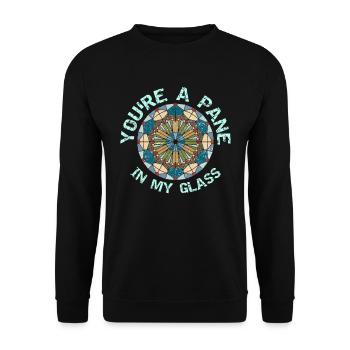 Drôle de vitrail - Sweat-shirt Unisexe - noir - Devant - Alina (178cm) & Michal (187cm)