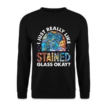 Drôle de vitrail - Sweat-shirt Unisexe - noir - Devant - Alina (178cm) & Michal (187cm)