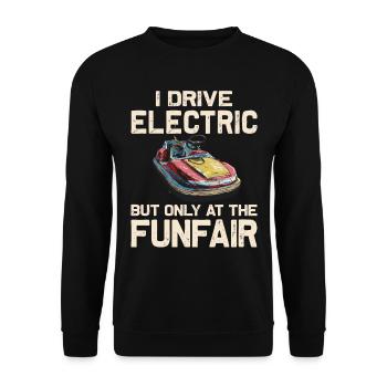 I Drive Electric Funfair Bumper Cars - Unisex Sweatshirt - black - Front - Alina (178cm) & Michal (187cm)