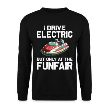 I Drive Electric Funfair Bumper Cars - Unisex Sweatshirt - black - Front - Alina (178cm) & Michal (187cm)