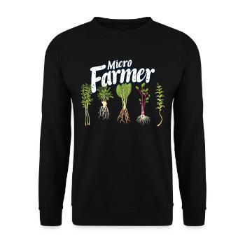 Microgreen Agriculture Gardening - Unisex Sweatshirt - black - Front - Alina (178cm) & Michal (187cm)