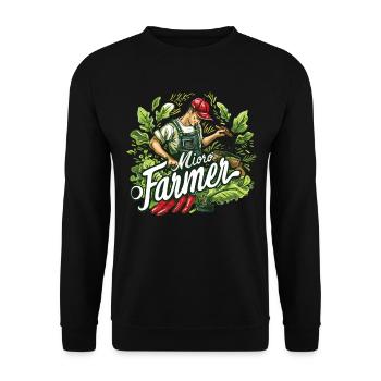 Microgreen Agriculture Gartenarbeit - Unisex Pullover - Schwarz - Vorne - Alina (178cm) & Michal (187cm)