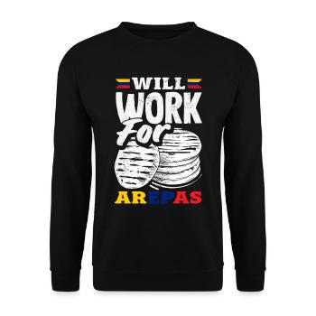 Arepas Kolumbianisch Venezoela Essen - Unisex Pullover - Schwarz - Vorne - Alina (178cm) & Michal (187cm)