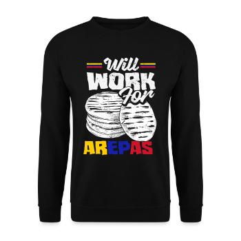 Arepas Colombien Venezuela Nourriture - Sweat-shirt Unisexe - noir - Devant - Alina (178cm) & Michal (187cm)