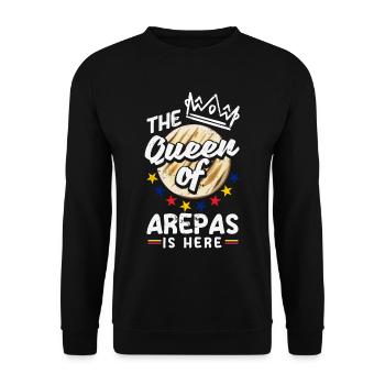 Arepas Kolumbianisch Venezoela Essen - Unisex Pullover - Schwarz - Vorne - Alina (178cm) & Michal (187cm)