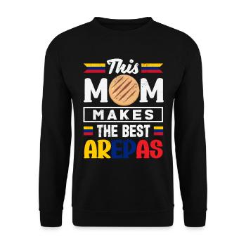 Arepas Kolumbianisch Venezoela Essen - Unisex Pullover - Schwarz - Vorne - Alina (178cm) & Michal (187cm)