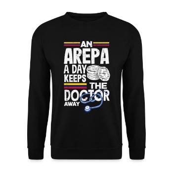 Arepas Colombien Venezuela Nourriture - Sweat-shirt Unisexe - noir - Devant - Alina (178cm) & Michal (187cm)