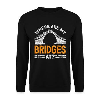 Bridge Construction and Bridge Engineer - Unisex Sweatshirt - black - Front - Alina (178cm) & Michal (187cm)