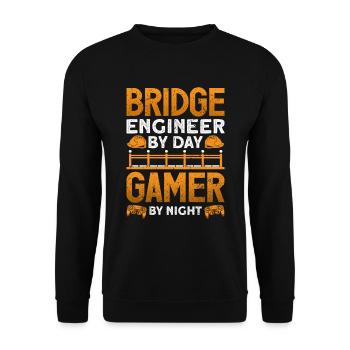 Bridge Construction and Bridge Engineer - Unisex Sweatshirt - black - Front - Alina (178cm) & Michal (187cm)