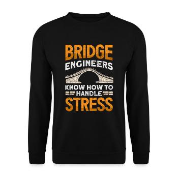 Bridge Construction and Bridge Engineer - Unisex Sweatshirt - black - Front - Alina (178cm) & Michal (187cm)