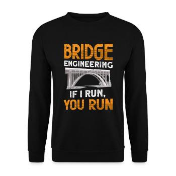Bridge Construction and Bridge Engineer - Unisex Sweatshirt - black - Front - Alina (178cm) & Michal (187cm)