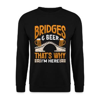 Bridge Construction and Bridge Engineer - Unisex Sweatshirt - black - Front - Alina (178cm) & Michal (187cm)