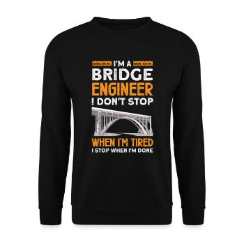 Bridge Construction and Bridge Engineer - Unisex Sweatshirt - black - Front - Alina (178cm) & Michal (187cm)