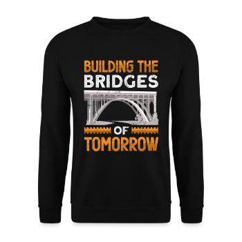 Bridge Construction and Bridge Engineer - Unisex Sweatshirt - black - Front - Alina (178cm) & Michal (187cm)