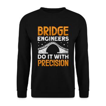 Bridge Construction and Bridge Engineer - Unisex Sweatshirt - black - Front - Alina (178cm) & Michal (187cm)