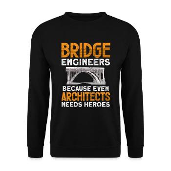 Bridge Construction and Bridge Engineer - Unisex Sweatshirt - black - Front - Alina (178cm) & Michal (187cm)