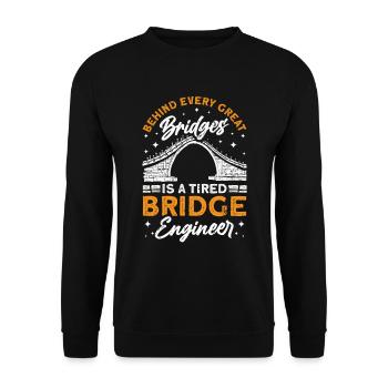 Bridge Construction and Bridge Engineer - Unisex Sweatshirt - black - Front - Alina (178cm) & Michal (187cm)