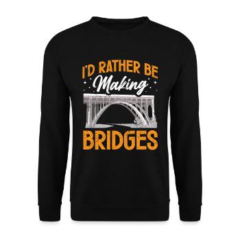 Bridge Construction and Bridge Engineer - Unisex Sweatshirt - black - Front - Alina (178cm) & Michal (187cm)