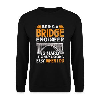 Bridge Construction and Bridge Engineer - Unisex Sweatshirt - black - Front - Alina (178cm) & Michal (187cm)