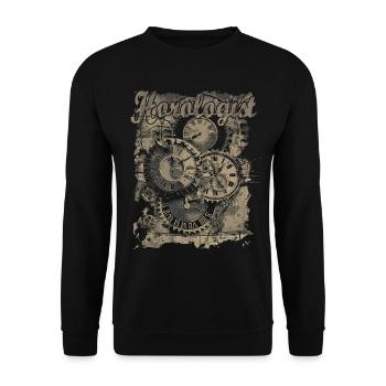 Horlogerie Signification Horloger - Sweat-shirt Unisexe - noir - Devant - Alina (178cm) & Michal (187cm)