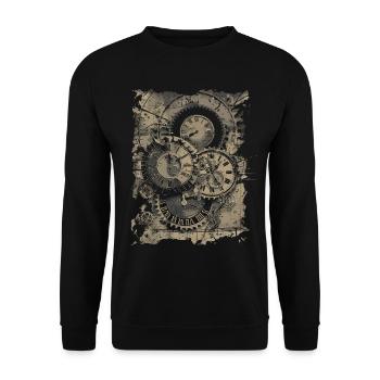 Horologie Stunde Bedeutung Uhrmacher - Unisex Pullover - Schwarz - Vorne - Alina (178cm) & Michal (187cm)