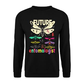 Funny Entomologist Costume Insects - Unisex Sweatshirt - black - Front - Alina (178cm) & Michal (187cm)