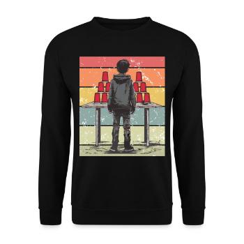 Empilage de gobelets Speed Stacker - Sweat-shirt Unisexe - noir - Devant - Alina (178cm) & Michal (187cm)