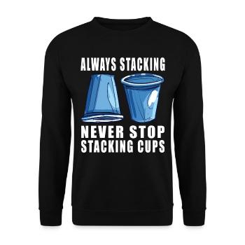 Empilage de gobelets Speed Stacker - Sweat-shirt Unisexe - noir - Devant - Alina (178cm) & Michal (187cm)