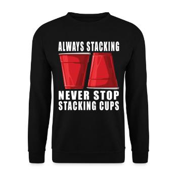 Empilage de gobelets Speed Stacker - Sweat-shirt Unisexe - noir - Devant - Alina (178cm) & Michal (187cm)