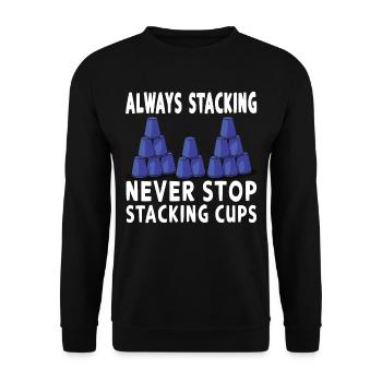 Empilage de gobelets Speed Stacker - Sweat-shirt Unisexe - noir - Devant - Alina (178cm) & Michal (187cm)