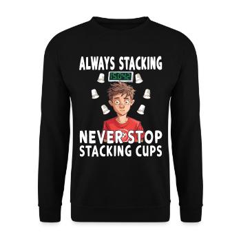 Empilage de gobelets Speed Stacker - Sweat-shirt Unisexe - noir - Devant - Alina (178cm) & Michal (187cm)