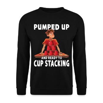 Empilage de gobelets Speed Stacker - Sweat-shirt Unisexe - noir - Devant - Alina (178cm) & Michal (187cm)