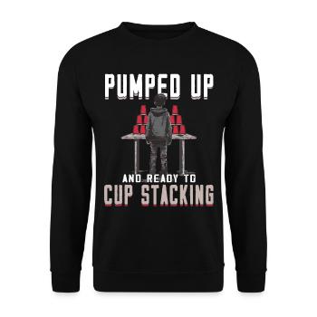 Empilage de gobelets Speed Stacker - Sweat-shirt Unisexe - noir - Devant - Alina (178cm) & Michal (187cm)