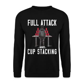 Empilage de gobelets Speed Stacker - Sweat-shirt Unisexe - noir - Devant - Alina (178cm) & Michal (187cm)