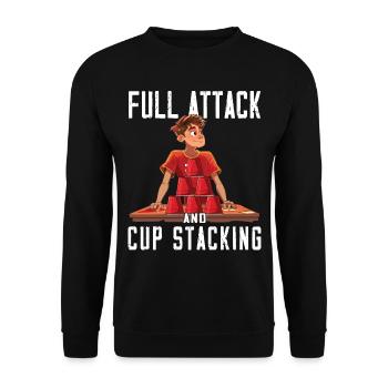 Empilage de gobelets Speed Stacker - Sweat-shirt Unisexe - noir - Devant - Alina (178cm) & Michal (187cm)