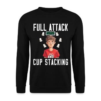 Empilage de gobelets Speed Stacker - Sweat-shirt Unisexe - noir - Devant - Alina (178cm) & Michal (187cm)