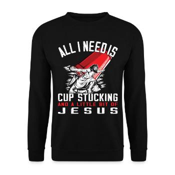Empilage de gobelets Speed Stacker - Sweat-shirt Unisexe - noir - Devant - Alina (178cm) & Michal (187cm)