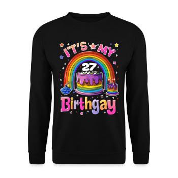 Es Ist Mein Birthgay Birth-gay Lgbt Gay - Unisex Pullover - Schwarz - Vorne - Alina (178cm) & Michal (187cm)