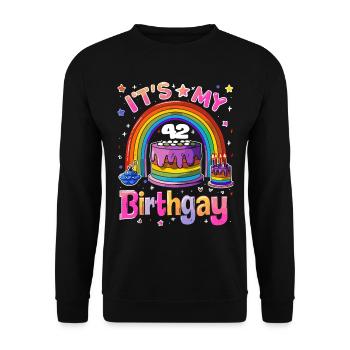 It's my birthgay birth-gay lgbt gay - Unisex Sweatshirt - black - Front - Alina (178cm) & Michal (187cm)