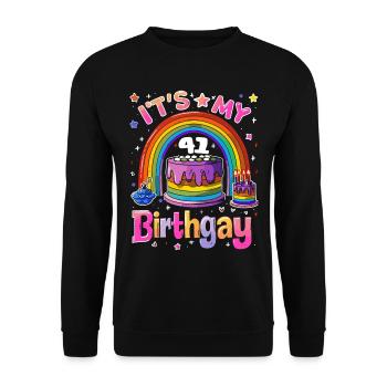 It's my birthgay birth-gay lgbt gay - Unisex Sweatshirt - black - Front - Alina (178cm) & Michal (187cm)